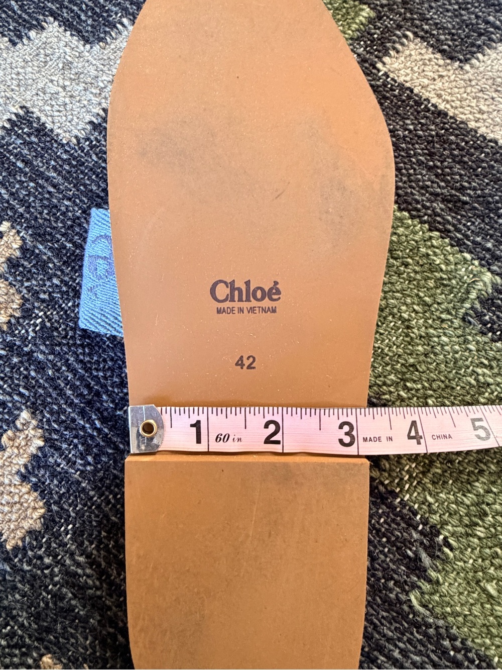 Chloé Woody Flat Slide Sandals Size 42 Washed Blue Fits like 9-9.5! - Picture 11 of 11